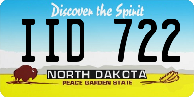 ND license plate IID722
