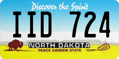 ND license plate IID724