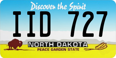 ND license plate IID727