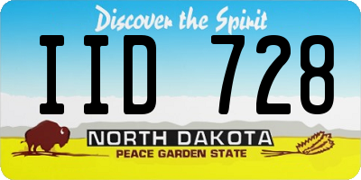 ND license plate IID728