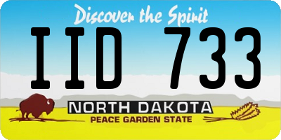 ND license plate IID733