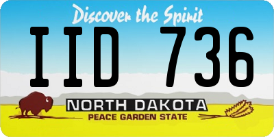 ND license plate IID736