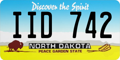 ND license plate IID742