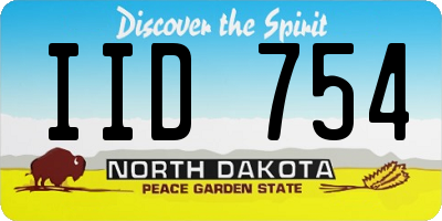 ND license plate IID754