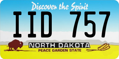 ND license plate IID757