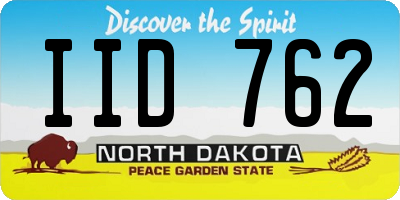 ND license plate IID762