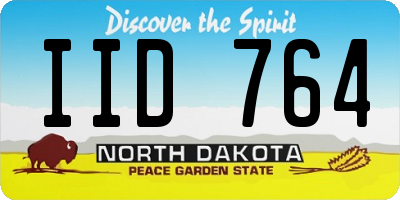 ND license plate IID764