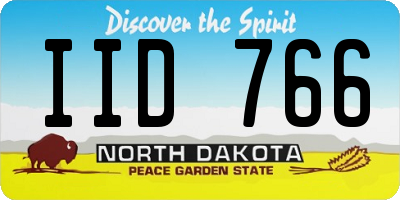 ND license plate IID766