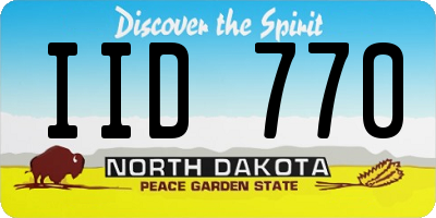 ND license plate IID770