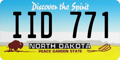 ND license plate IID771