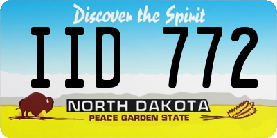 ND license plate IID772