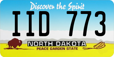ND license plate IID773