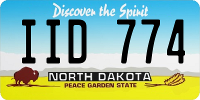 ND license plate IID774
