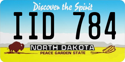 ND license plate IID784