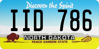 ND license plate IID786