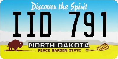 ND license plate IID791