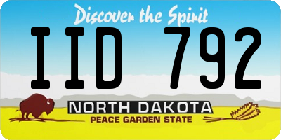 ND license plate IID792
