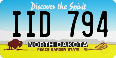 ND license plate IID794