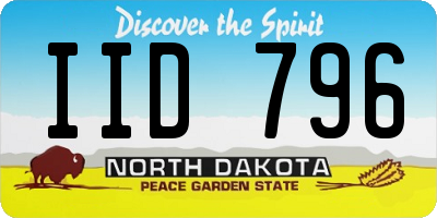 ND license plate IID796