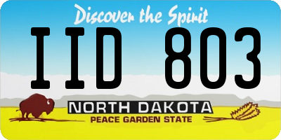 ND license plate IID803