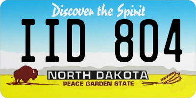 ND license plate IID804