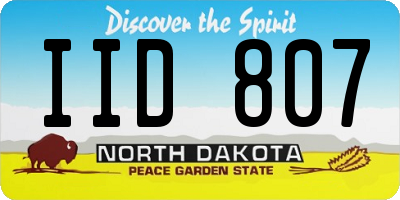 ND license plate IID807
