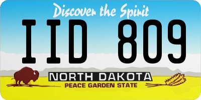 ND license plate IID809