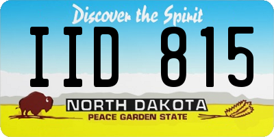 ND license plate IID815