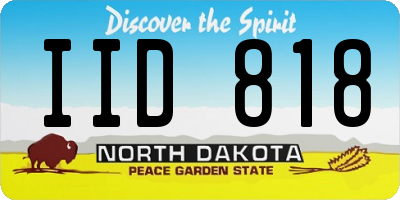 ND license plate IID818