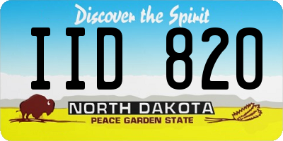 ND license plate IID820
