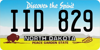 ND license plate IID829