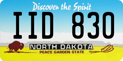 ND license plate IID830