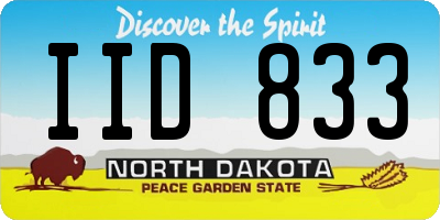 ND license plate IID833
