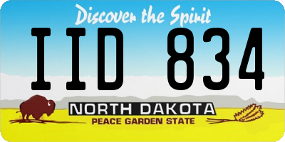 ND license plate IID834