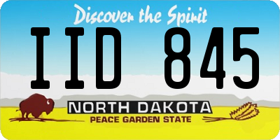 ND license plate IID845