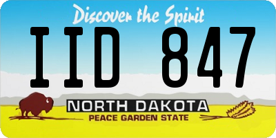 ND license plate IID847