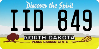 ND license plate IID849