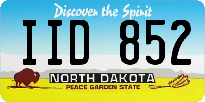 ND license plate IID852