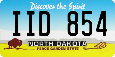 ND license plate IID854