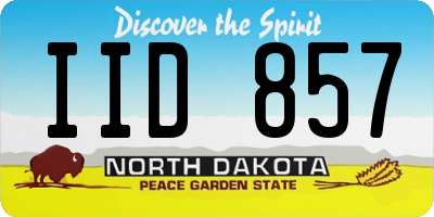 ND license plate IID857