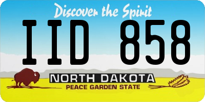 ND license plate IID858