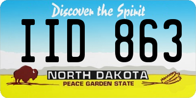 ND license plate IID863
