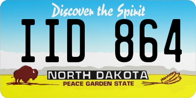 ND license plate IID864