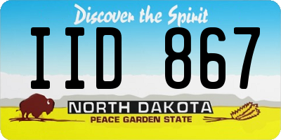 ND license plate IID867