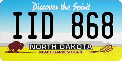 ND license plate IID868