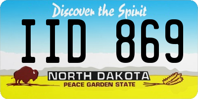 ND license plate IID869
