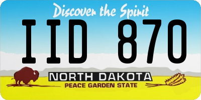 ND license plate IID870