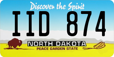 ND license plate IID874