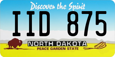 ND license plate IID875