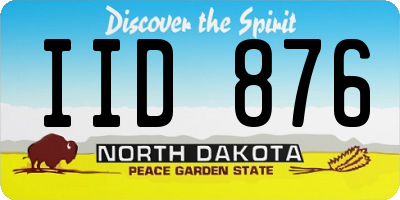 ND license plate IID876